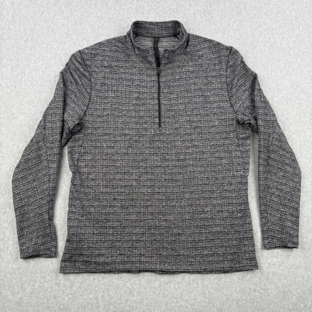 Lululemon Sweater Mens XL Heathered Gray Surge Warm 1/2 Zip Stretch Pullover